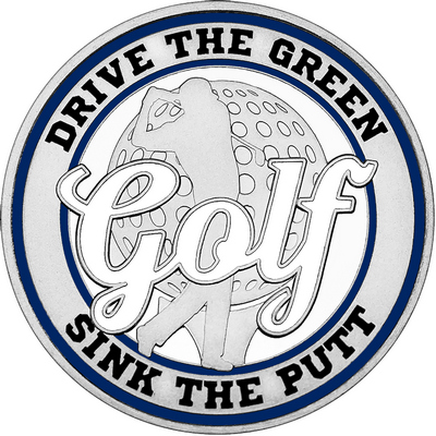 White "Golf" with Navy Blue Outer Circular Borders